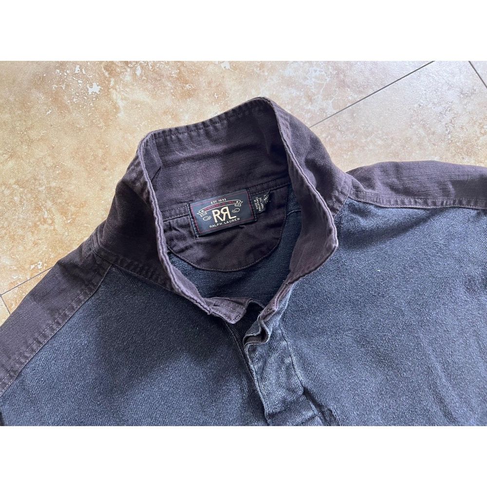 Vintage RRL Ralph Lauren Solid Cotton Rugby Shirt Men's XL